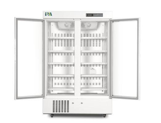 2-8程度の二重ガラス ドアのLEDの内部ライトが付いている生物医学的な薬学の等級冷却装置