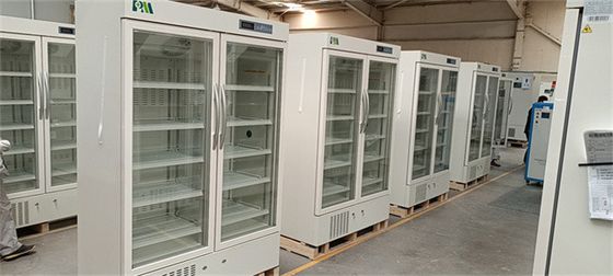 2-8程度656Lの大容量の病院装置のための二重ガラス ドアが付いている生物医学的な薬学冷却装置