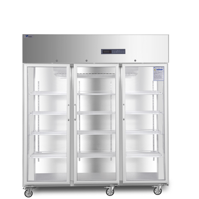 2-8 Degree Vaccine Cold Storage 3 Glass Doors Pharmacy Refrigerator For Medical Laboratory